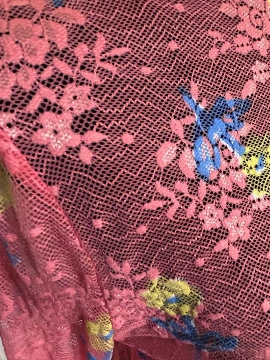 Umgee Coral Floral Lace Mock Neck Long Sleeve Top-Medium-NWOT - Picture 7 of 10